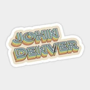 John Denver Retro Typography Faded Style Sticker